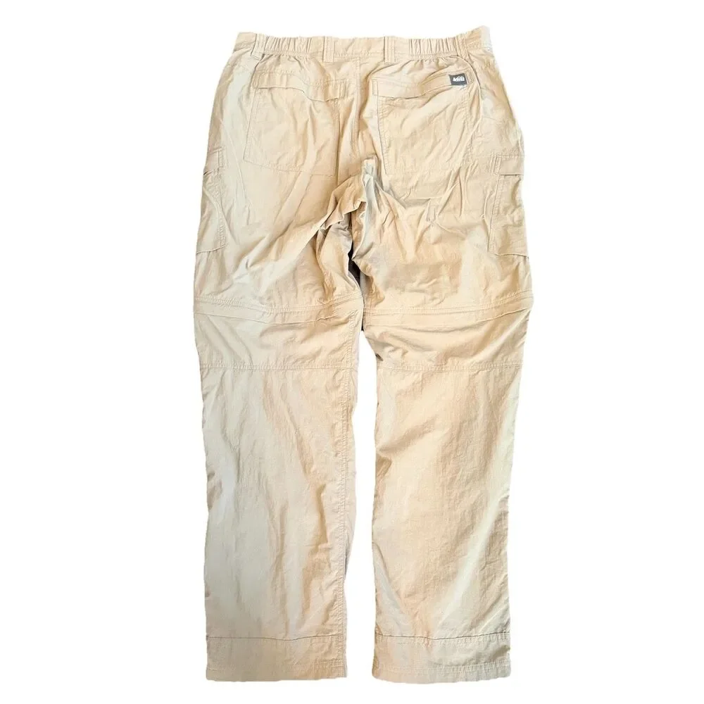 REI Co-Op Zip Off Convertible Relaxed Nylon Pants Shorts Tan Men’s Size‎ 38